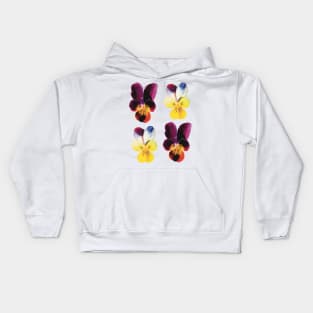 Johnny Jump-Up Flowers Yellow and Purple Kids Hoodie